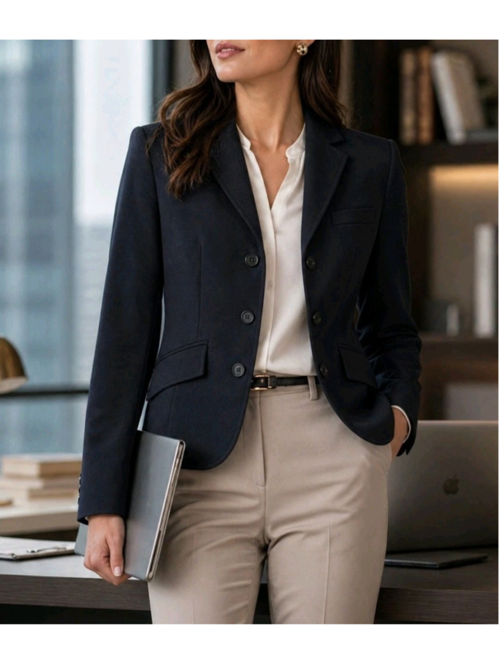 Eddie Bauer Blazer Women’s 2 Tailored Preppy Old Money Office Chic Navy $139